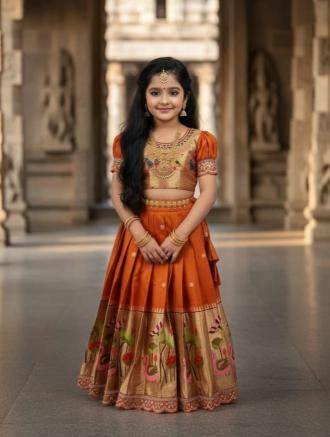 NEW LAUNCING KIDS LEHENGA CHOLI paithani silk NEW LAUNCING KIDS LEHENGA CHOLI paithani silk